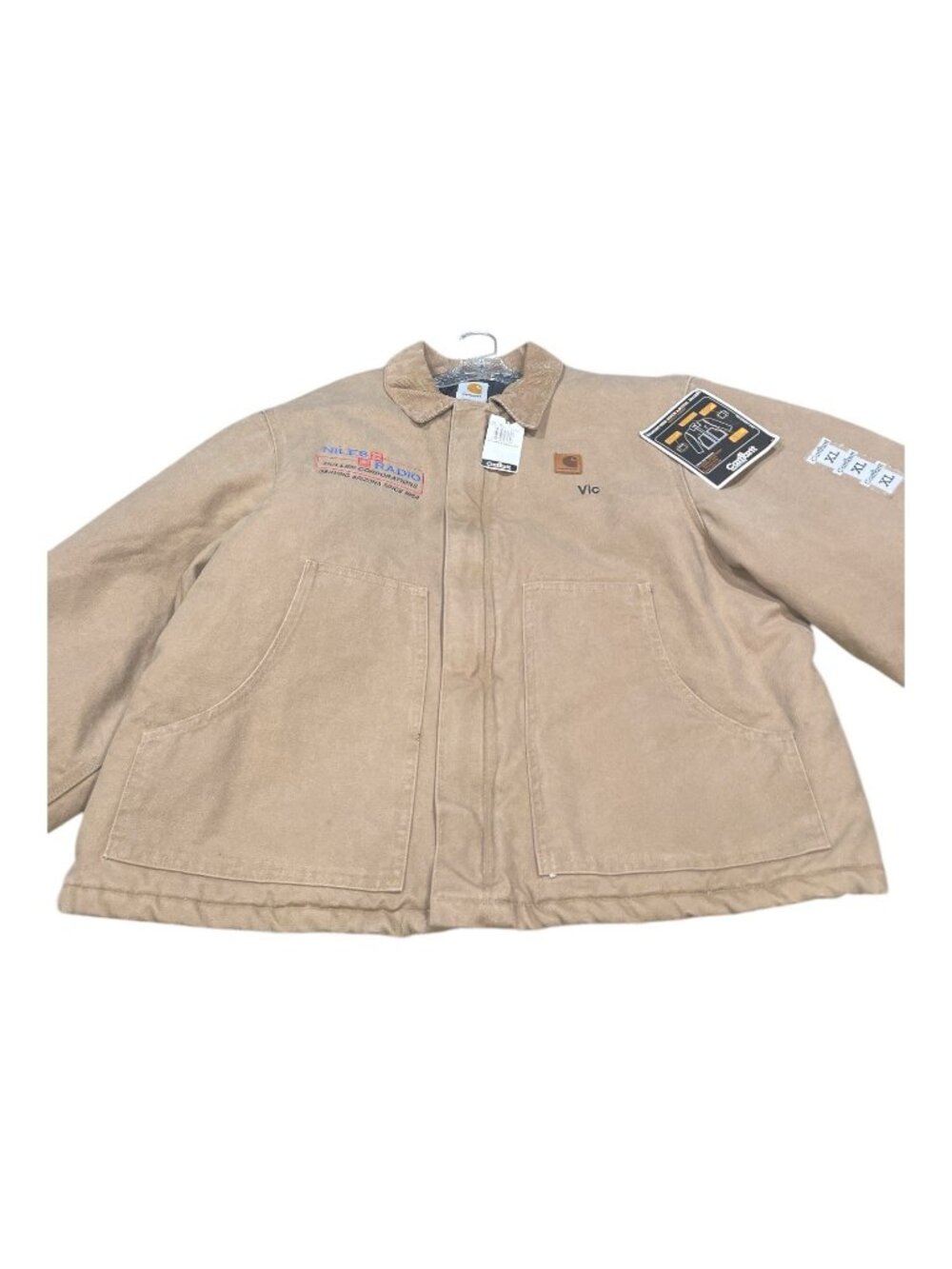 Carhartt Sandstone Duck Artic Jacket Quilted XL Company Embroidery Workwear NEW